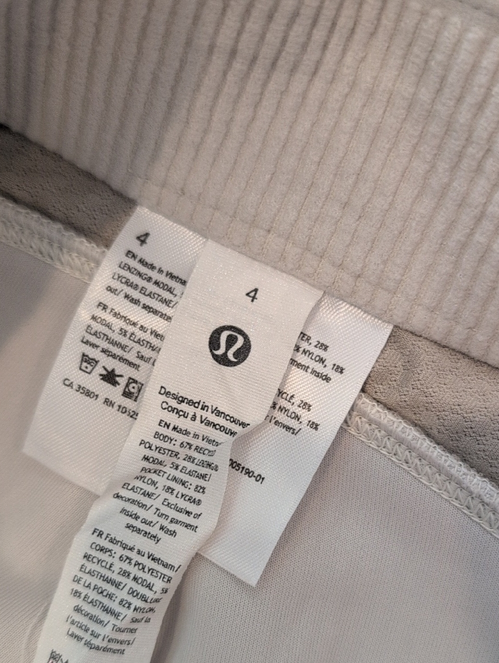 Lululemon Ribbed Softstreme Zip-leg High Rise Crop Pant Bone - Picture 7 of 11